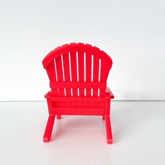 Miniature Adirondack Chair Red For 12” Barbie Integrity Fashion Dolls 1:6 - Picture 2 of 4